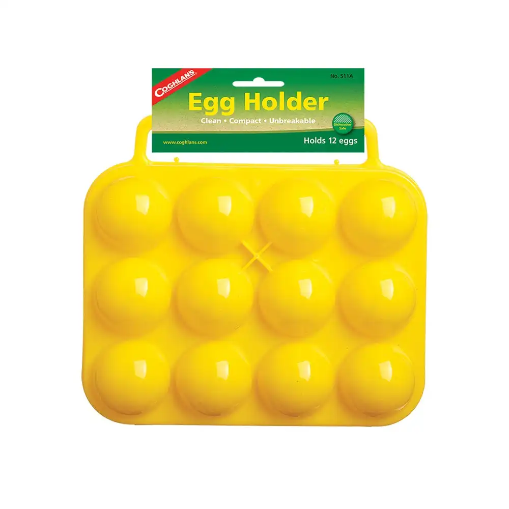 Coghlans Egg Holder/Container 12 Eggs Camping/Hiking Storage Carrier Case Yellow