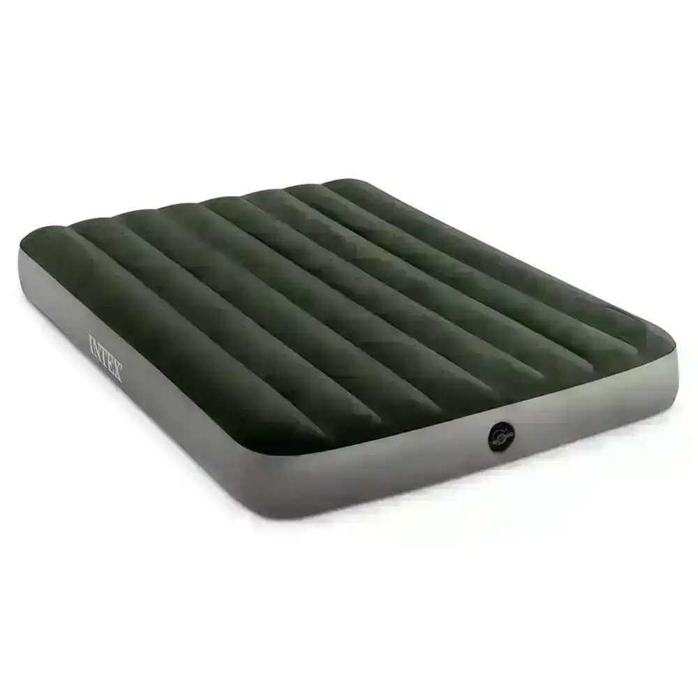 Intex 137cm Green Double Downy Airbed Kit Inflatable Mattress Travel/Camping