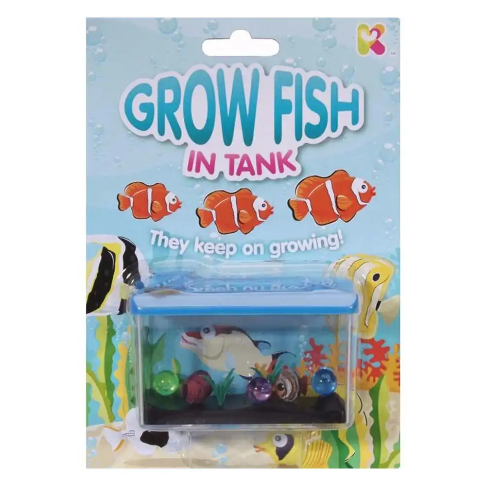 Fumfings Novelty Growing Fish in Tank 18cm Mini Aquarium Toys Kids 3y+ Assorted
