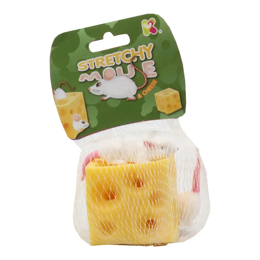 Fumfings Novelty Stretchy Mouse & Cheese Block 7cm Squeezy Toy Kids/Children 3y+