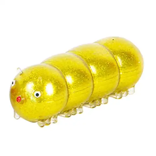 Fumfings Novelty Squidgy Disco Caterpillars 10cm Squish Toys Kids/Children Asst