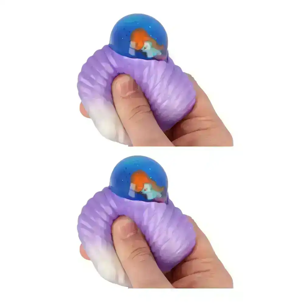 2x Fumfings Novelty Squishy Mermaid Bubble Shells 8cm Squeezy Toys Kids 3y+ Asst