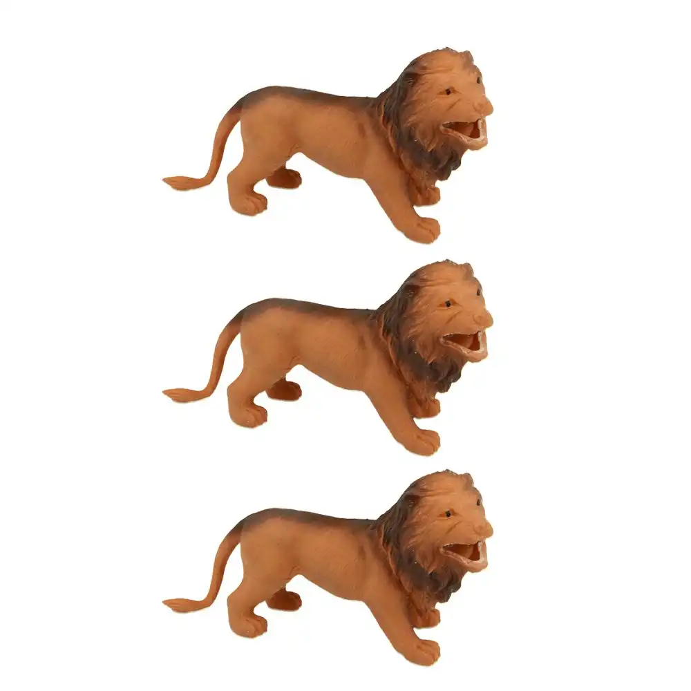 3x Fumfings Animal Stretchy Beanie Lion 15cm Stretch Wildlife Toys Children 3y+
