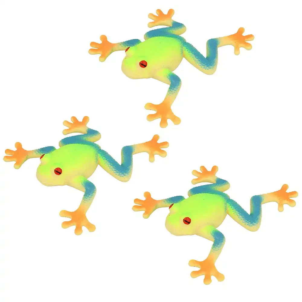 3x Fumfings Animal Stretchy Beanie 16cm Red Eyed Tree Frog Hand Toys Child 3y+