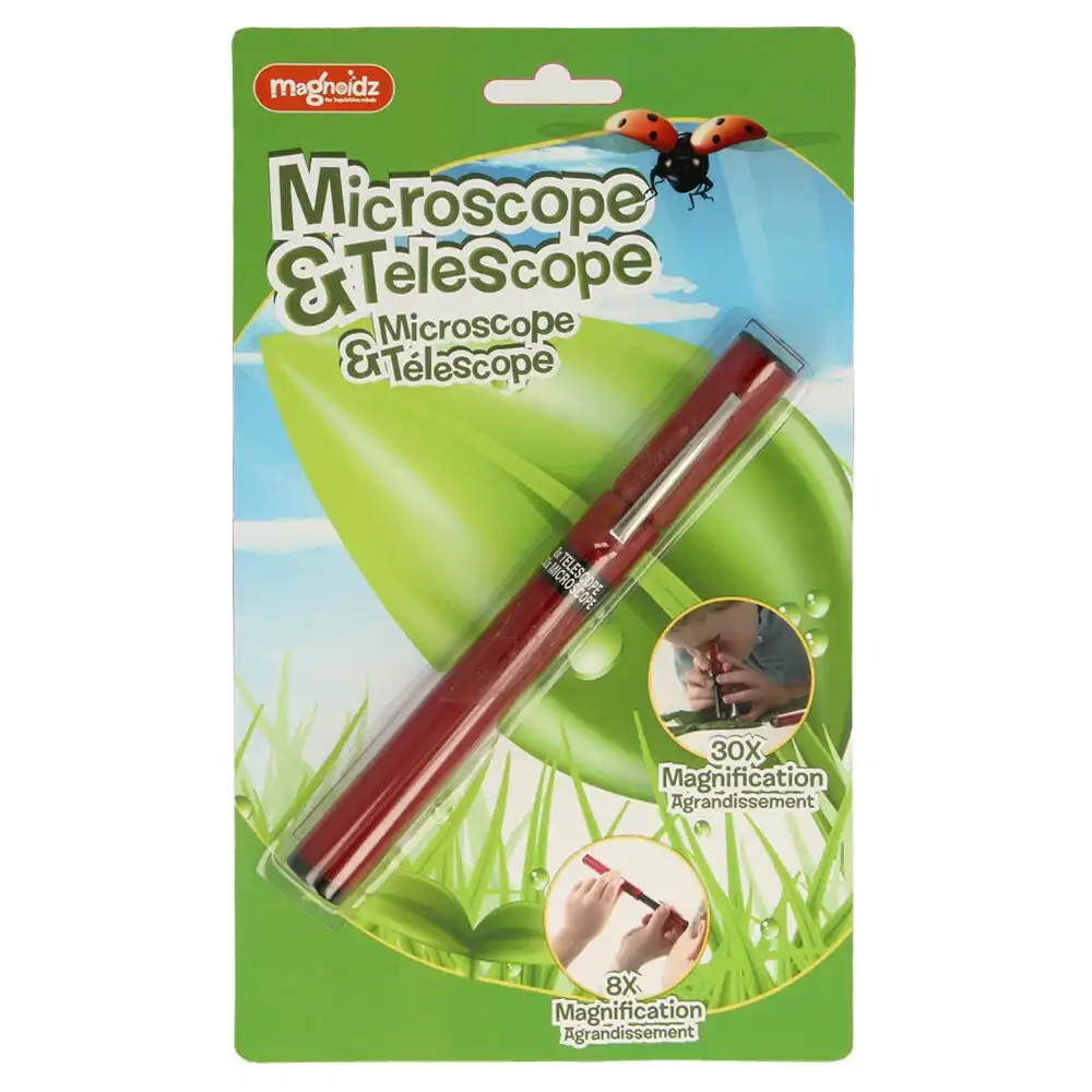 Magnoidz Microscope & Telescope 25cm Science Fun Hunting Outdoor Toys 3y+ Kids