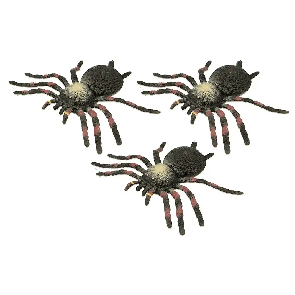 3x Fumfings Animal Stretchy Beanie 19cm Tarantula Spider 3y+ Toys Children Black