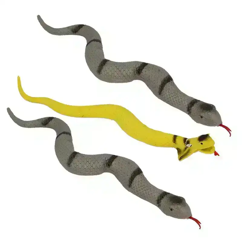 3x Stretchy Beanie Snakes 30cm Fun Animal Figures Play Toys Kids/Child 3y+ Asst