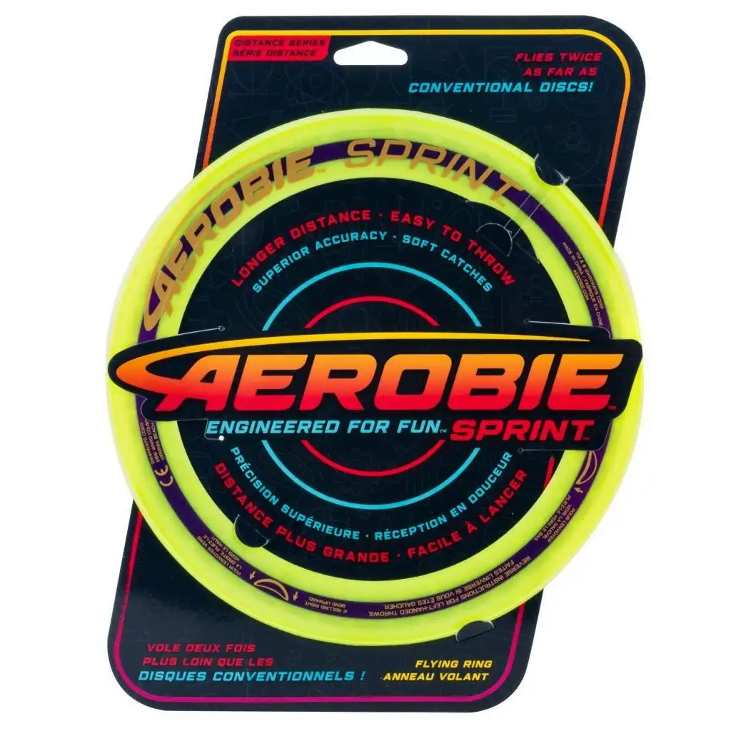 Aerobie Sprint 25cm Flying Ring Frisbee Outdoor Fun Play Beach Toy Green 7y+