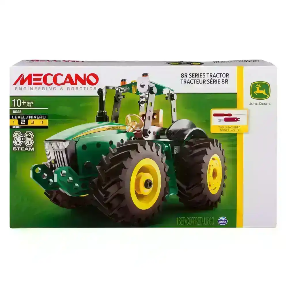 Meccano John Deere 8R Series Tractor Kids Vehicle Toy STEM Building Kit 10y+