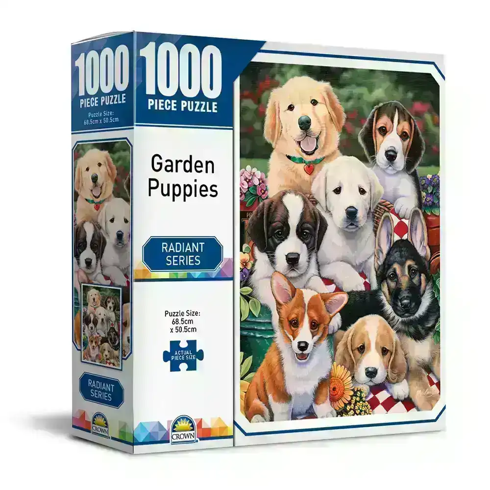 1000pc Crown Radiant Series Garden Puppies 68.5cm Jigsaw Puzzle Toys 8y+ Kids