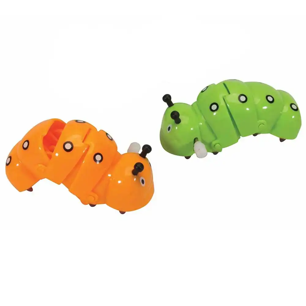2x Fumfings Novelty Clockwork Caterpillars 10cm Classic  Prank Toys Kids Assort