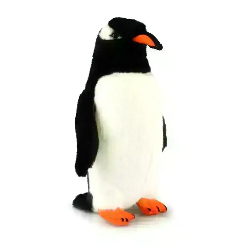 Korimco 29cm Gentoo Penguin Kids Soft Animal Plush Stuffed Toy 3y+ Black