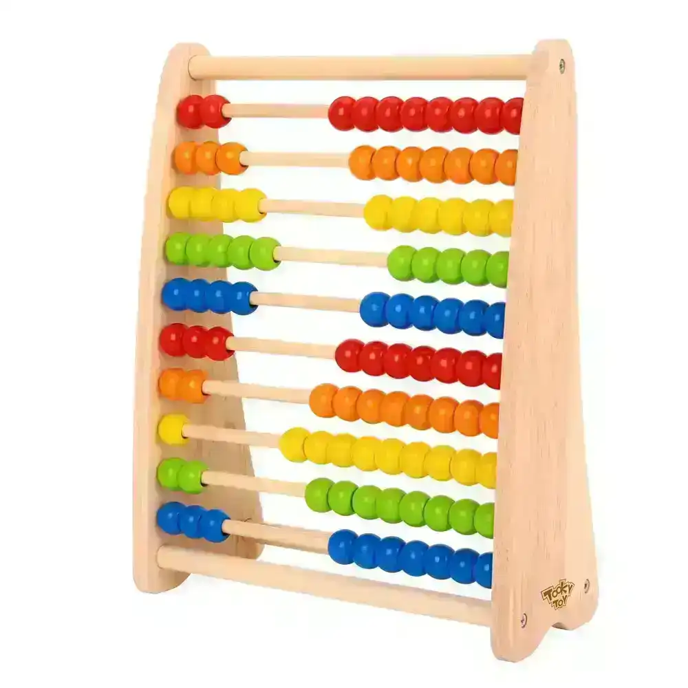 Tooky Toy 32cm Wooden Beads Abacus Kids Educational Counting/Math 18m+ Natural