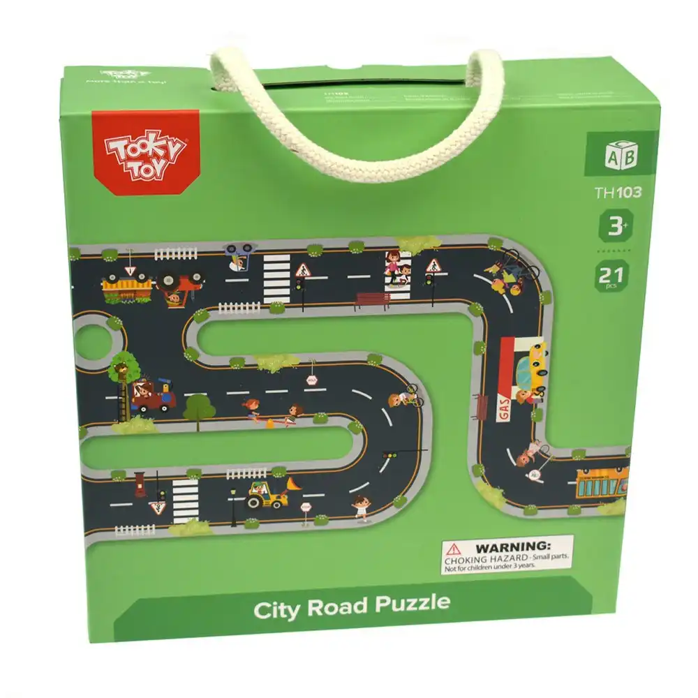 21pc Tooky Toy Kids City Cardboard Road Creative Educational DIY Layout Puzzle