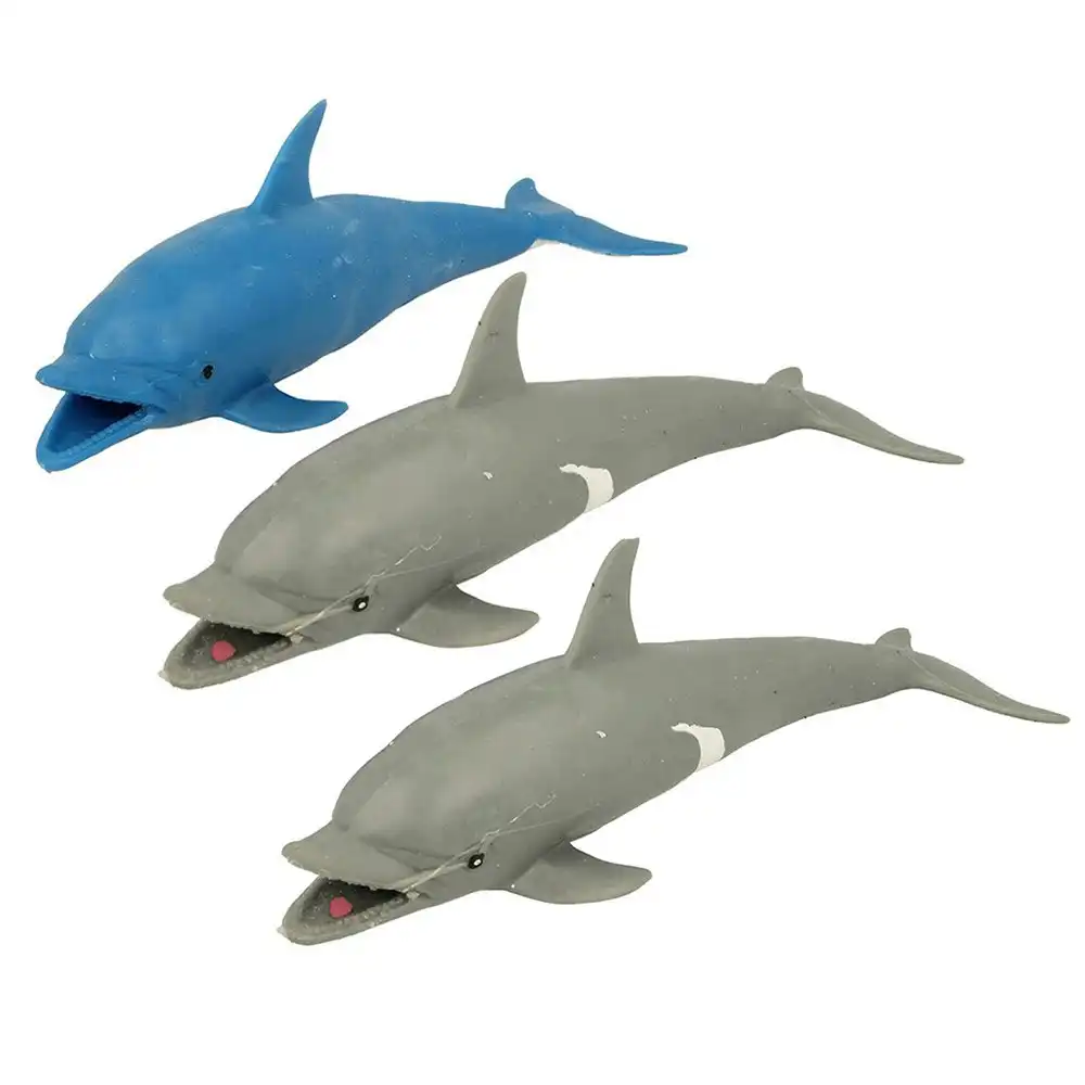 3x Fumfings Animal Stretchy Beanie Dolphin 18cm Soft 3y+ Toys Children Assorted