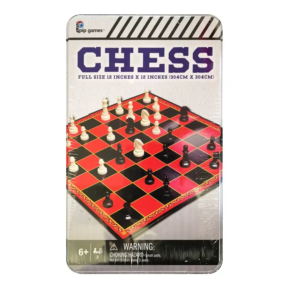 Pip Games Kids/Family Game Classic Strategy 30.4cm Board Chess w/ Tin 6y+ Toy