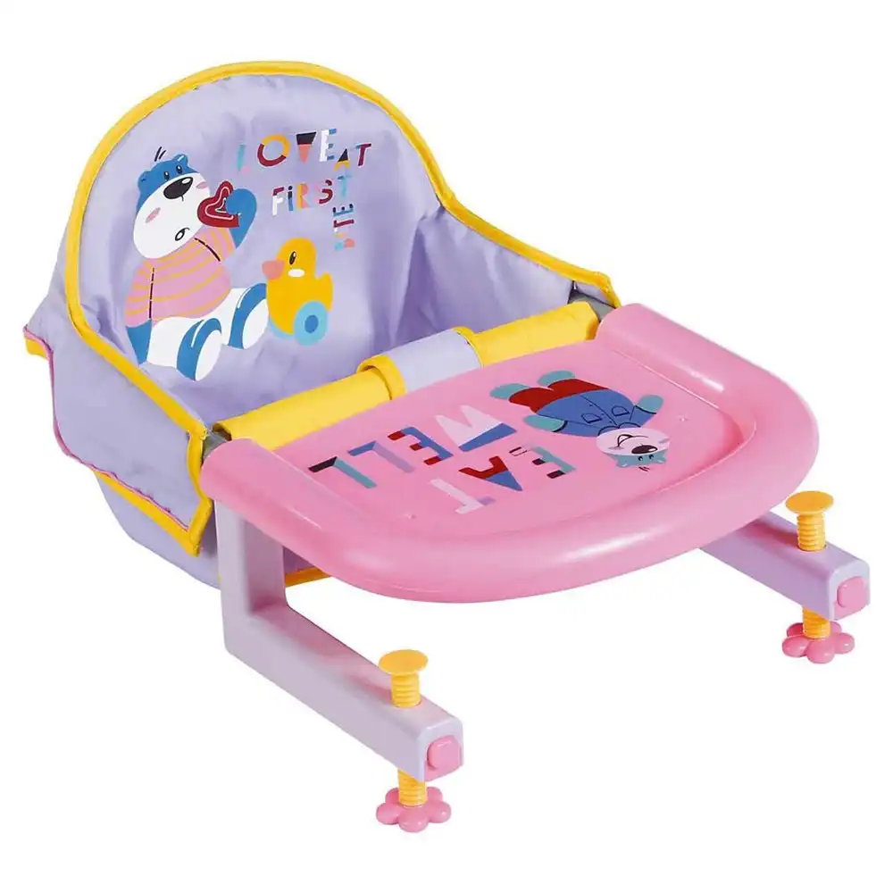 Baby Born Doll Table Feeding Chair Kids Pretend Parent High Chair w/Table Toy 3+