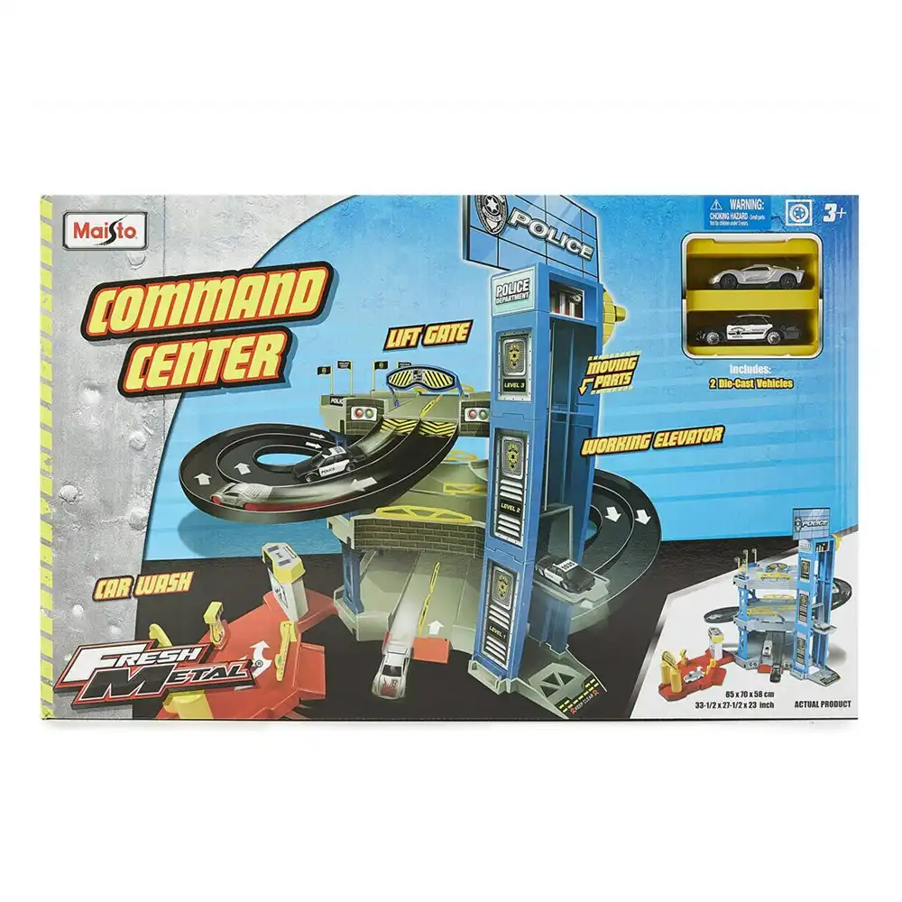 Maisto Fresh Metal Command Center Car Track Playset/Police Station Kids Toy 3y+
