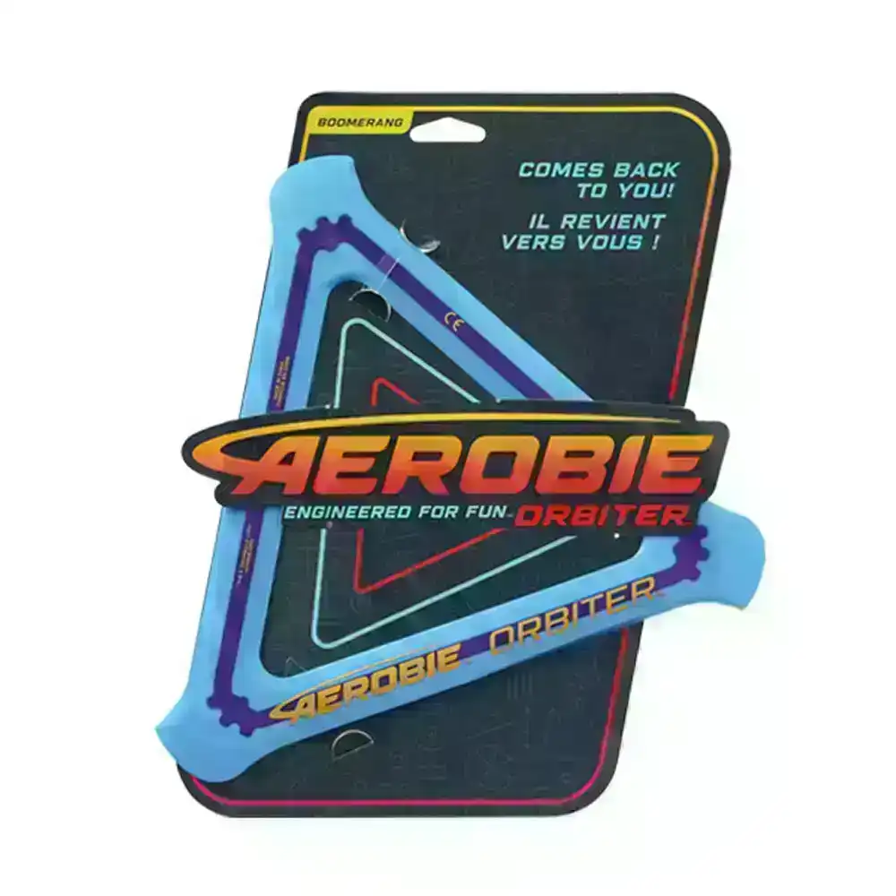 Aerobie Orbiter Boomerang Kids/Children Frisbee Outdoor Beach Fun Play Toy Blue