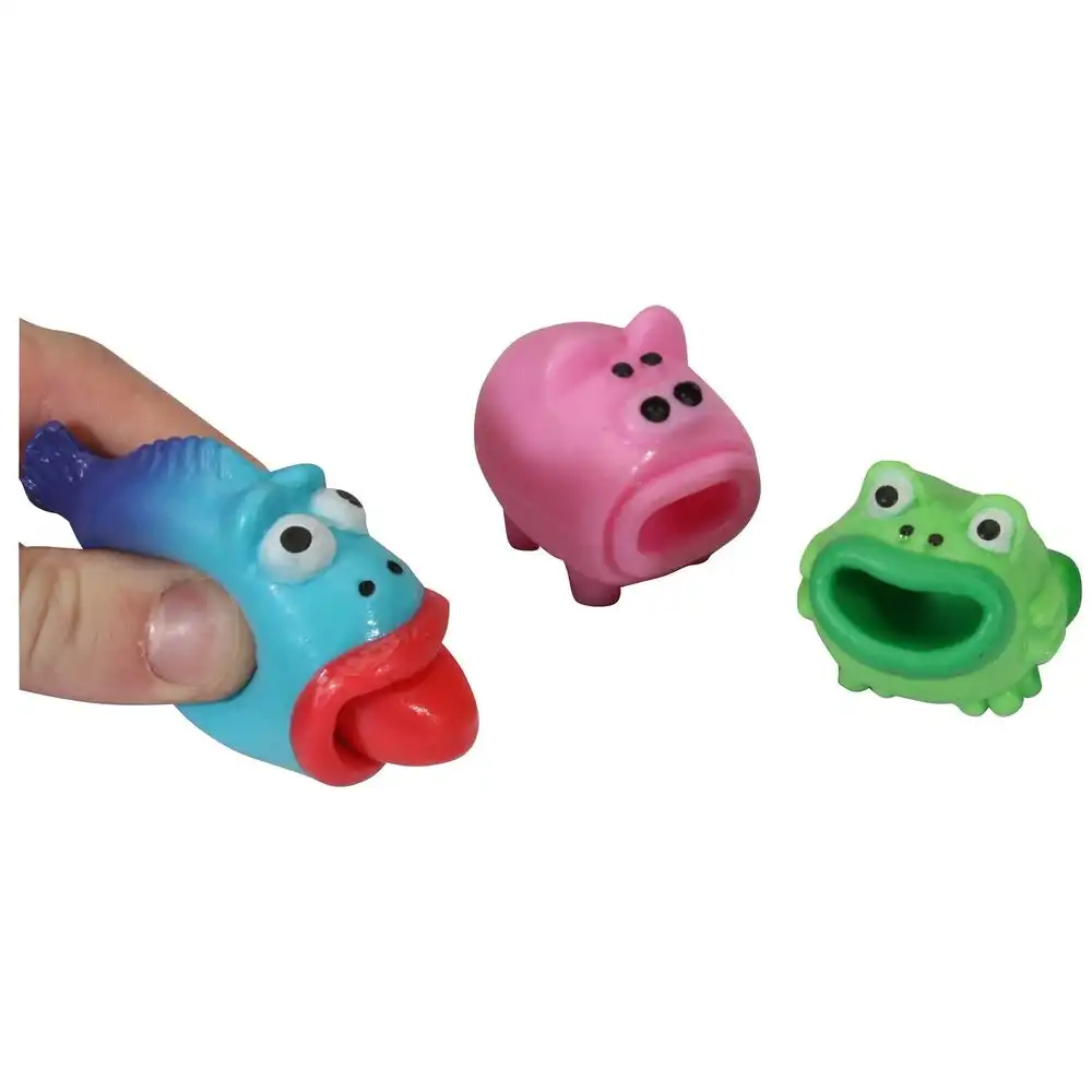 3x Fumfings Novelty Pop Tongue Squeezy Animals 5cm Fidget Toys Children 3y+ Asst