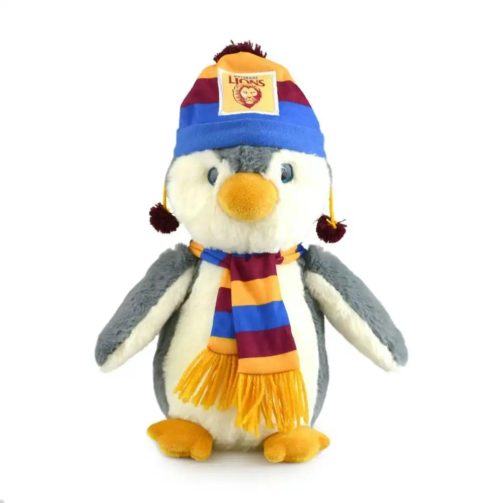 AFL Penguin Brisbane  Kids/Children 27cm Footy Team Soft Penguin Toy 3y+