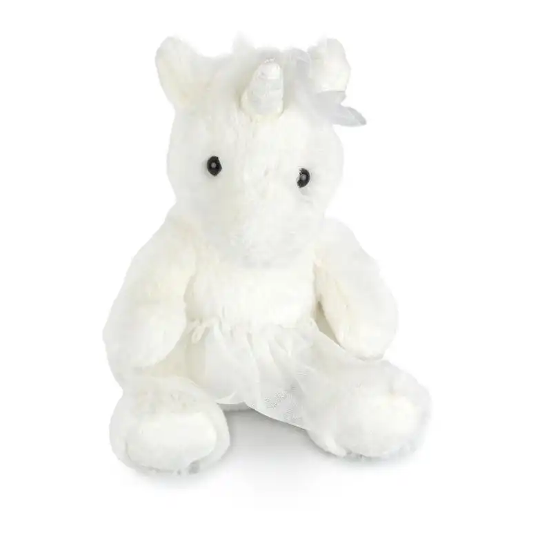Korimco 27cm Ballerina Unicorn Soft Animal Plush Stuffed Toy Kids 3y+ White