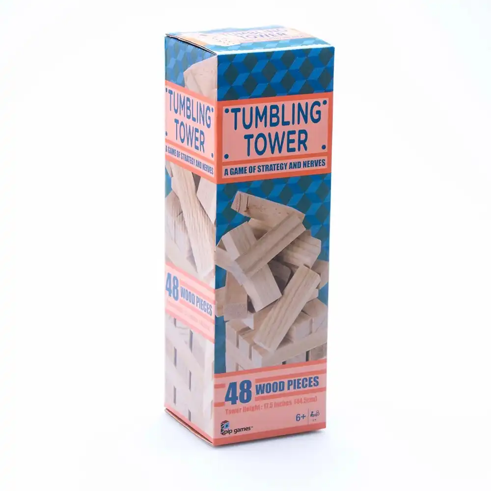 Pip Games Kids/Children Game 48pc Wooden Blocks 44.5cm Tumbling Tower Toy 6y+