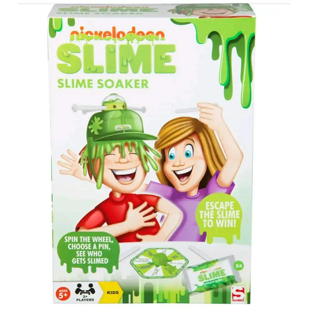 Nickelodeon Slime Soaker Game w/4x DIY Instant Slime Powders/Helmet f/ Kids 5y+