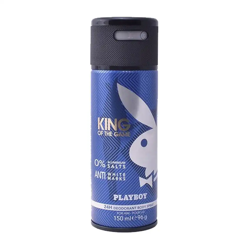 Playboy King of the Game 150ml Deodarant Spray 24h Body Odor Control for Men/Him