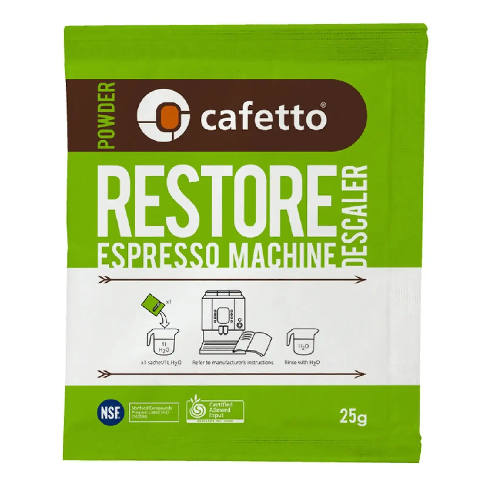 Cafetto RENEW DESCALER ESPRESSO MACHINE DESCALER - 1 25g Sachet