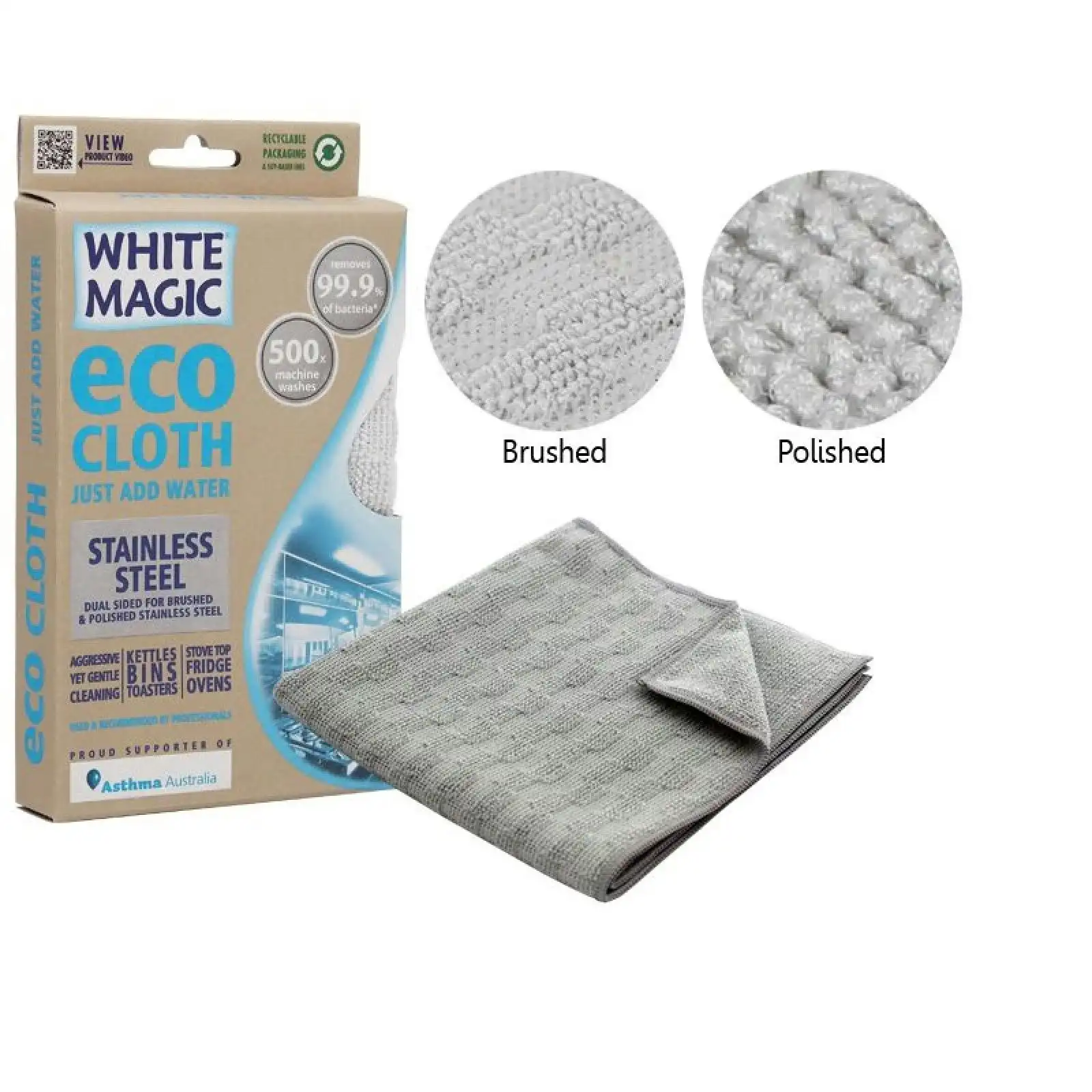 White Magic ECO CLOTH STAINLESS STEEL 32 x 32cm