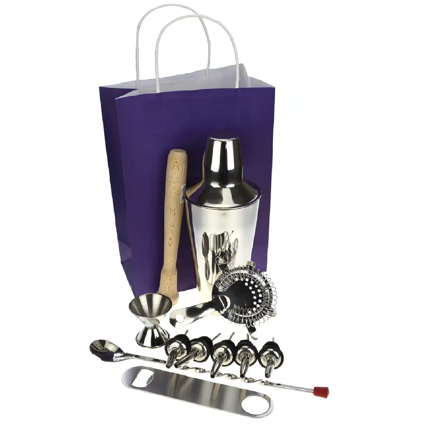 10 Piece Cocktail Shaker Set Ss   With Free Bar Blade