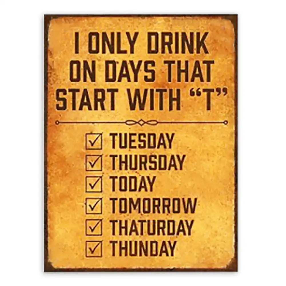 Men's Republic Retro Bar Sign   Drinking Days