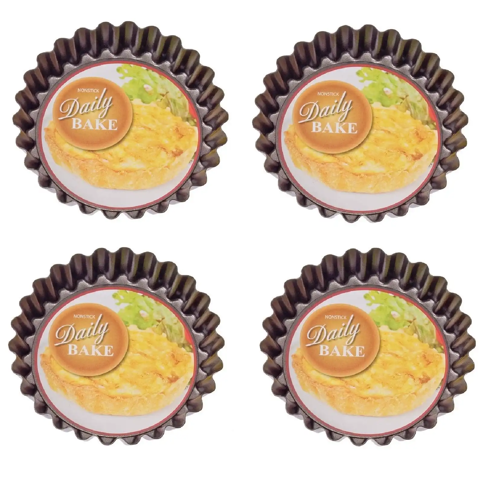 Daily Bake MINI-QUICHE PAN WITH LOOSE BASE 10cm x 2cm - SET OF 4