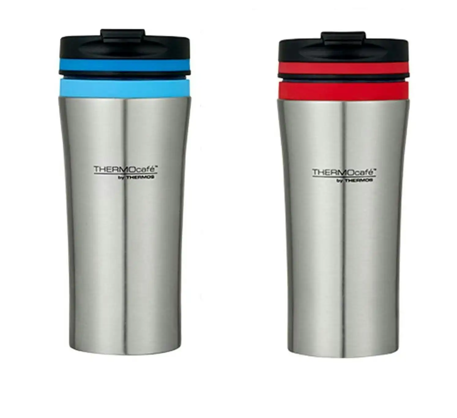 Thermos THERMOCAFE DOUBLE WALL STAINLESS STEEL TRAVEL TUMBLER 380ml - RED OR BLUE