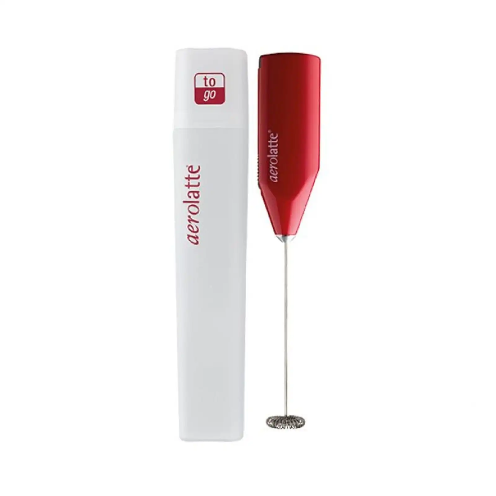 Aerolatte To Go Red Milk Frother With Case