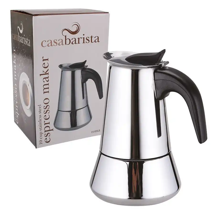 Casabarista Roma 10 Cup Stainless Steel Espresso Maker