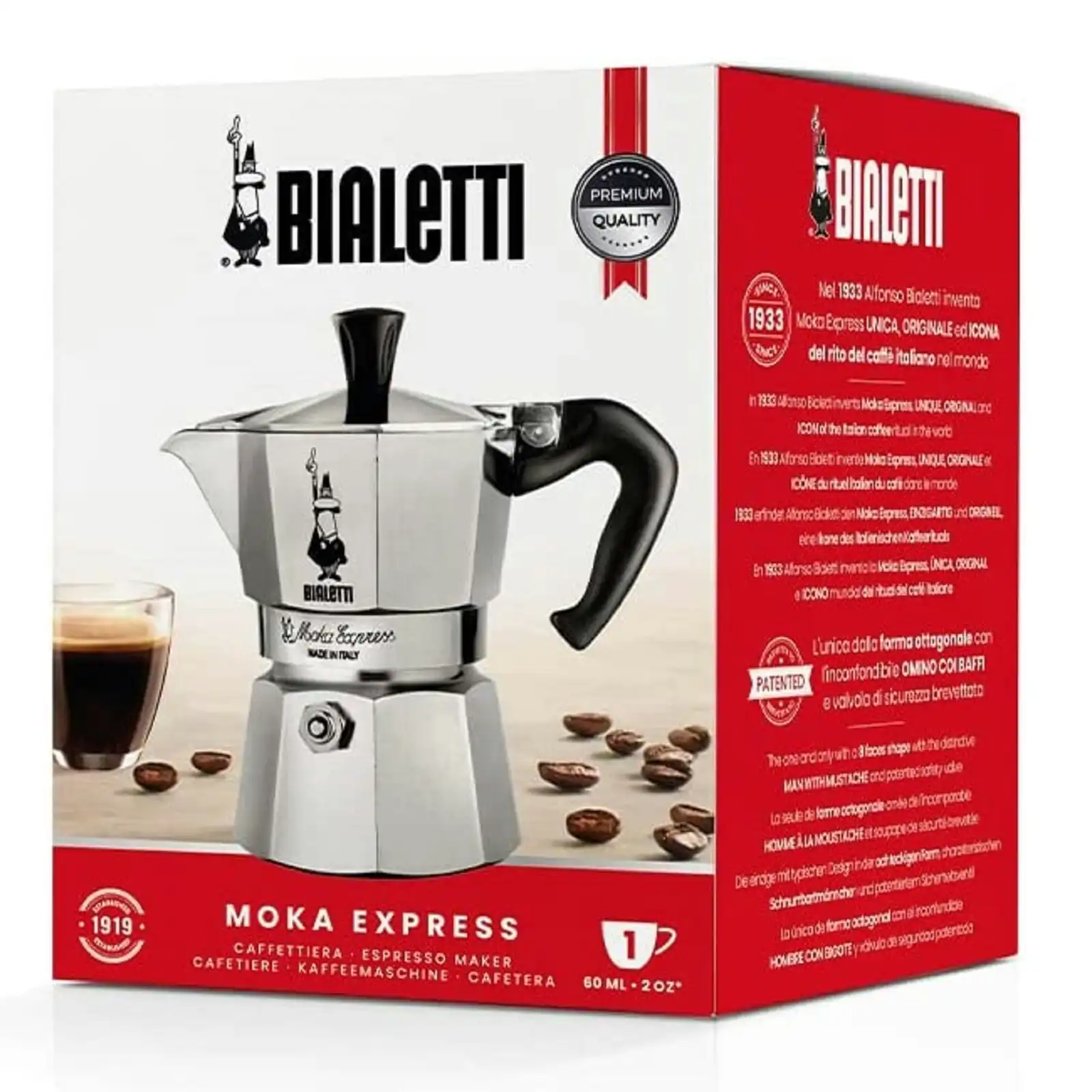Bialetti Moka 1 Cup Espresso Maker