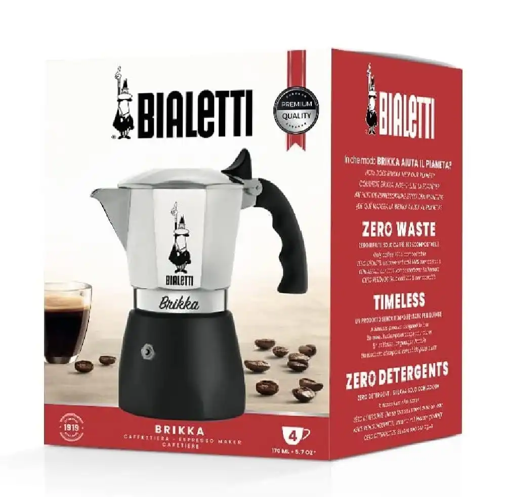 Bialetti Brikka 4 Cup Espresso Coffee Maker