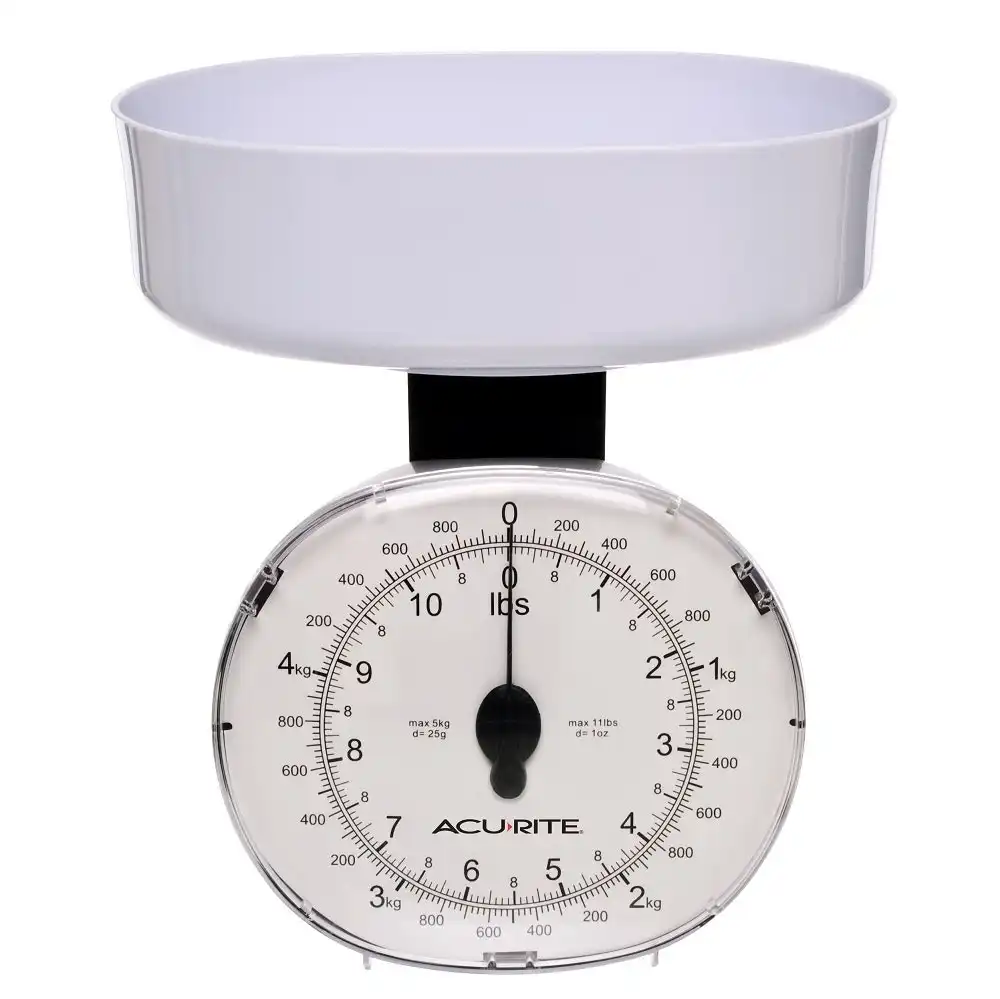 AcuRite WHITE MECHANICAL KITCHEN SCALE 5kg