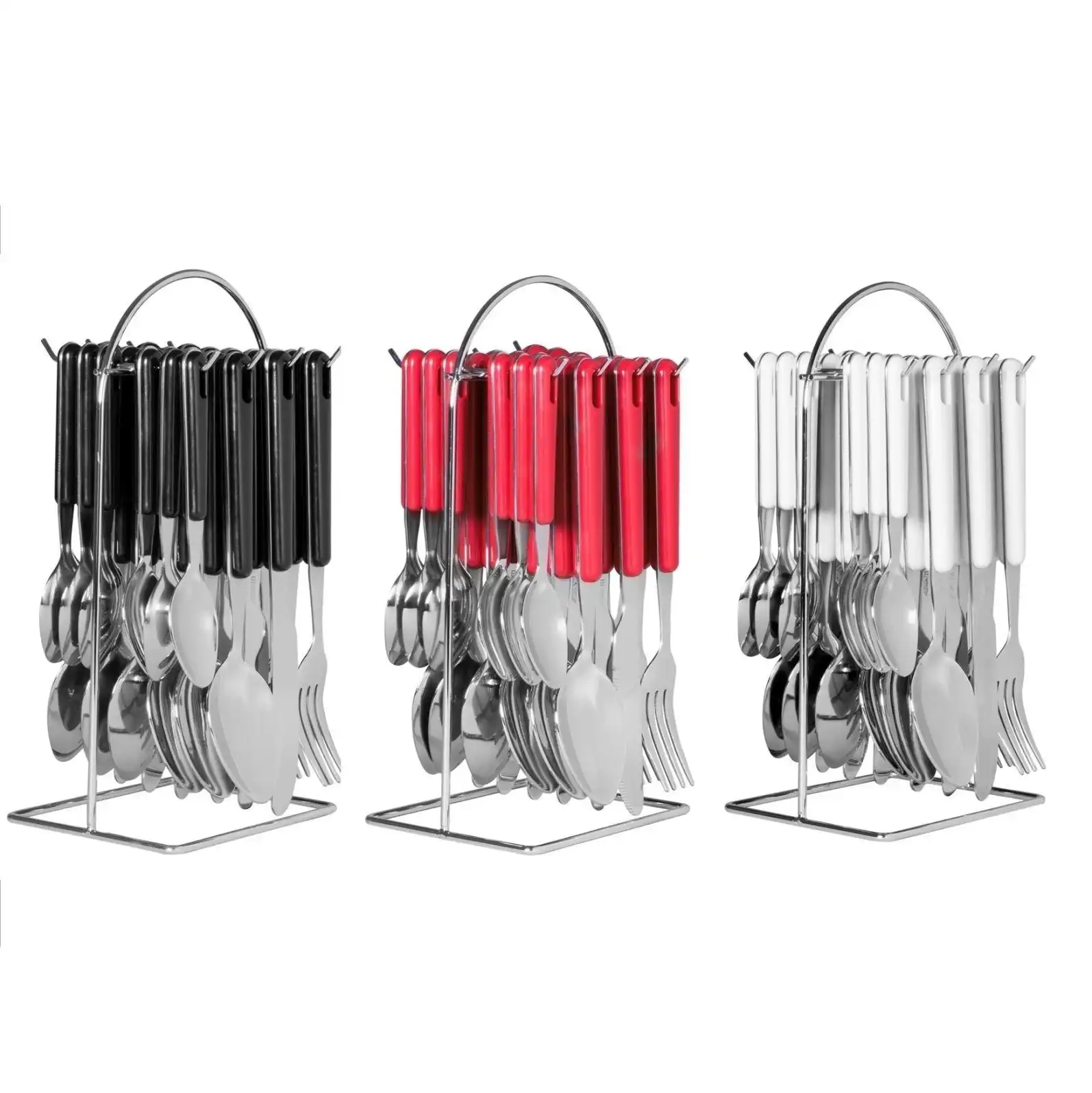 Avanti 24 Piece Hanging Cutlery Set   Red, Black Or White