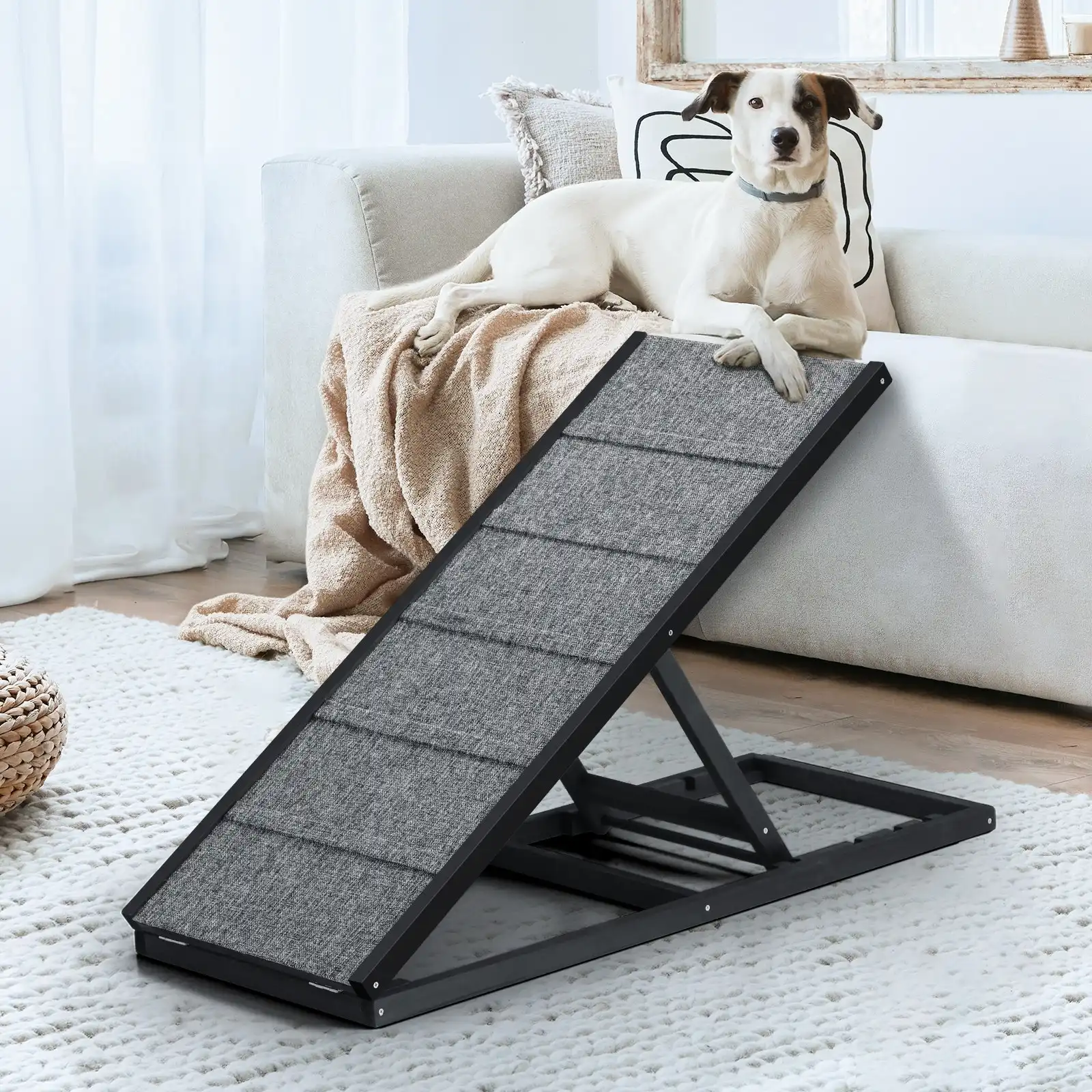 Alopet Dog Pet Ramp Adjustable Height Dogs Stairs Bed Sofa Car Foldable 100cm