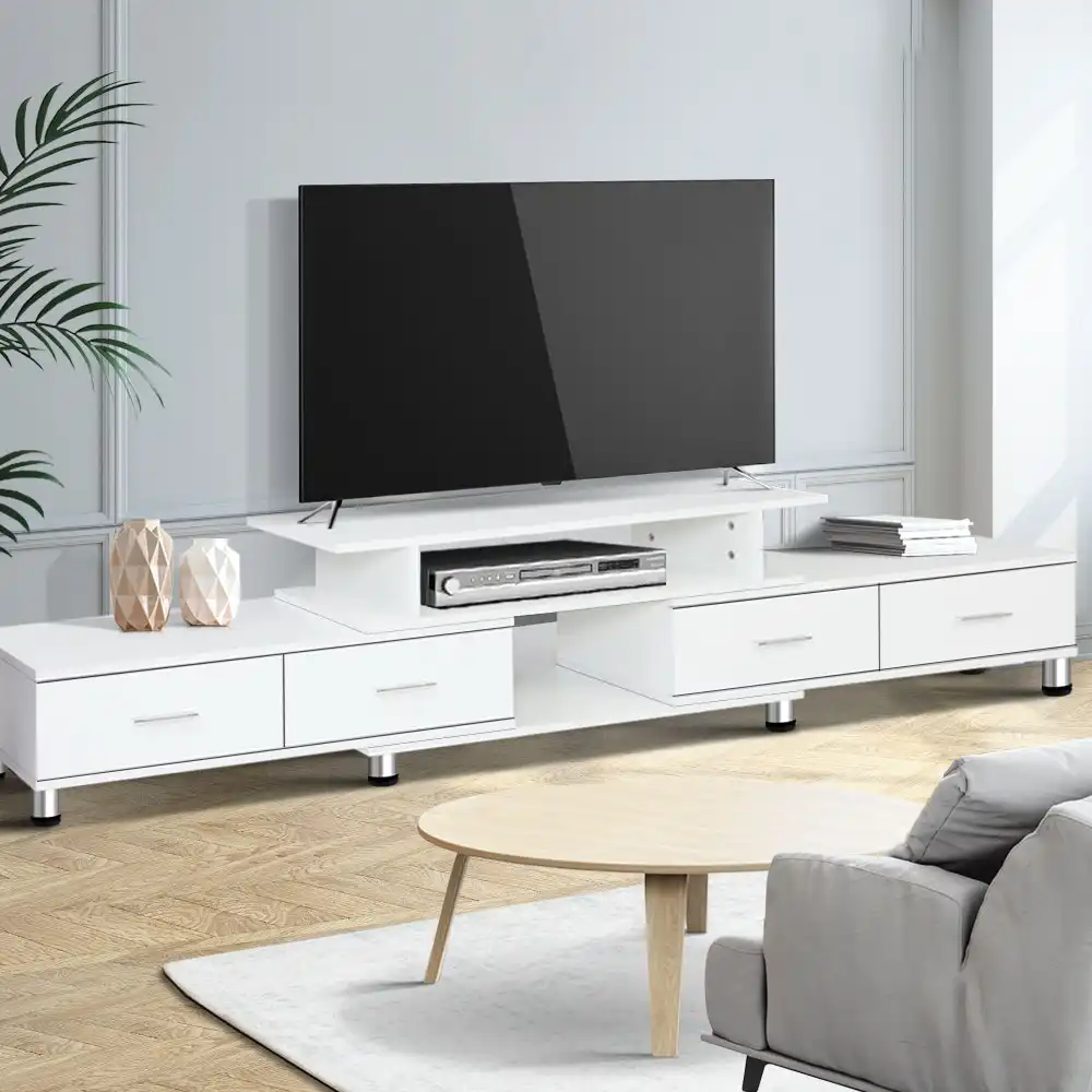 Artiss Entertainment Unit Stand TV Cabinet Adjustable 160-220CM White