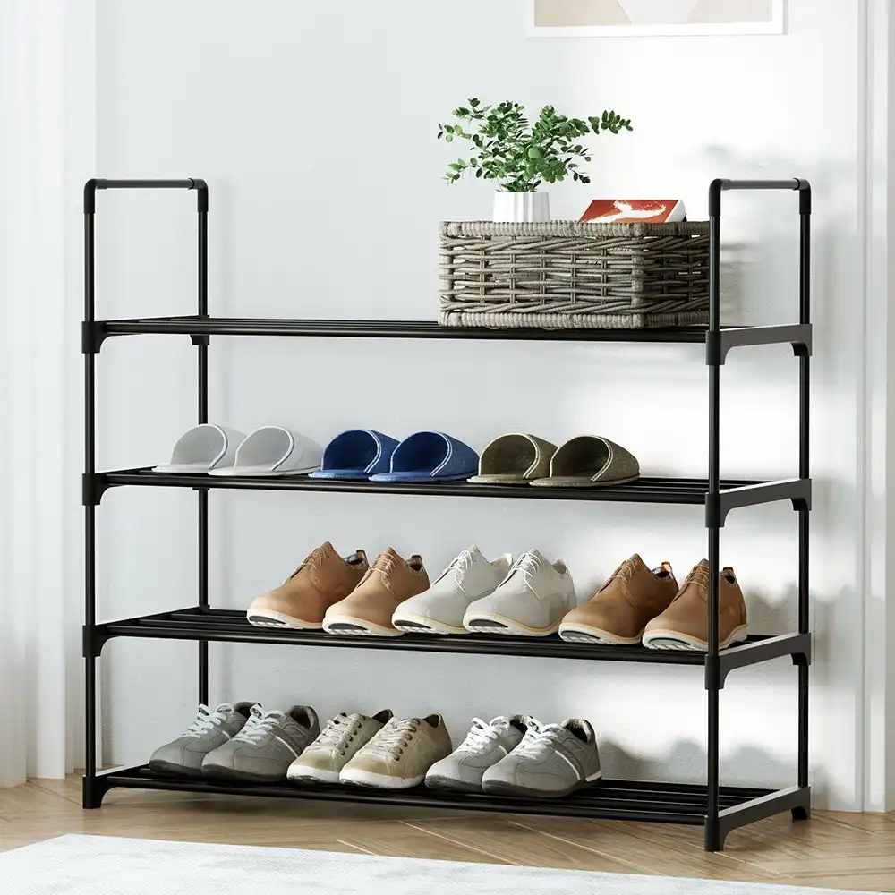 Artiss Shoe Rack 80cm 4 Tiers Stackable Storage Shelves