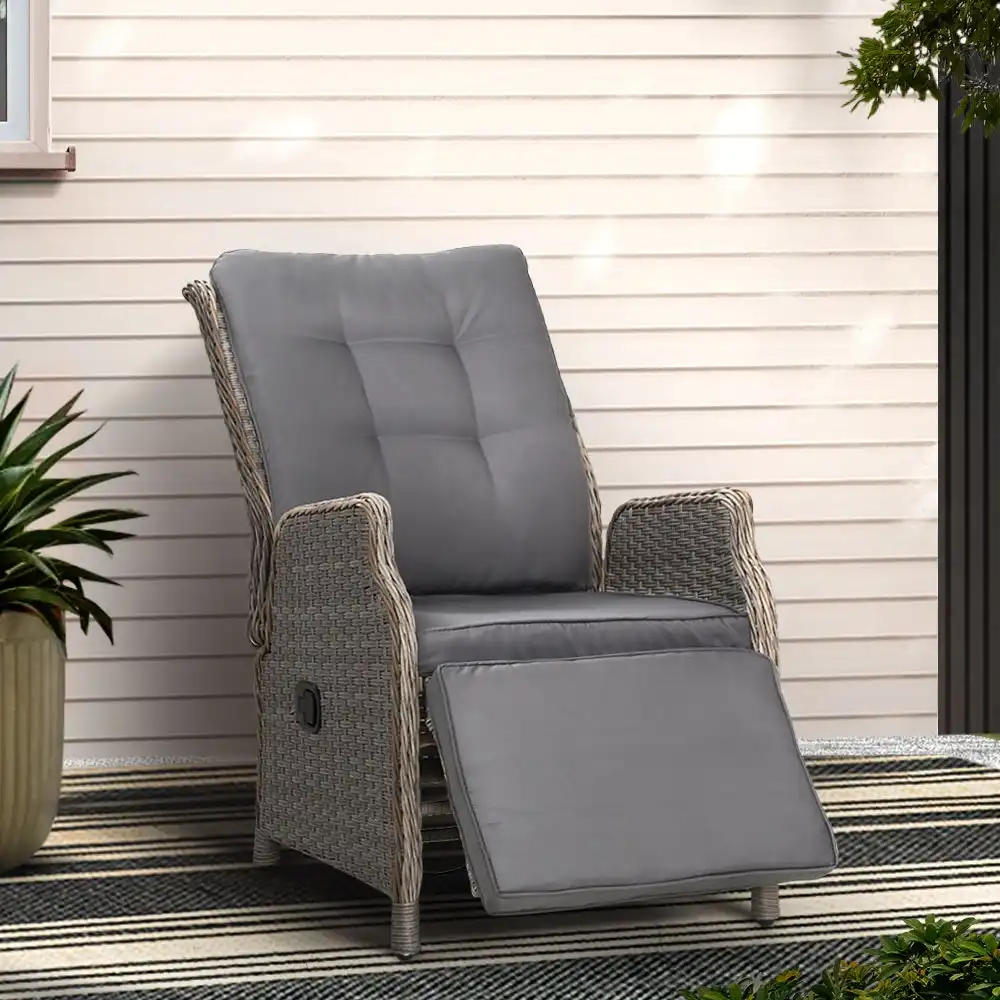 Gardeon Recliner Chair Outdoor Furniture Patio Wicker Sofa  Sun lounge Setting