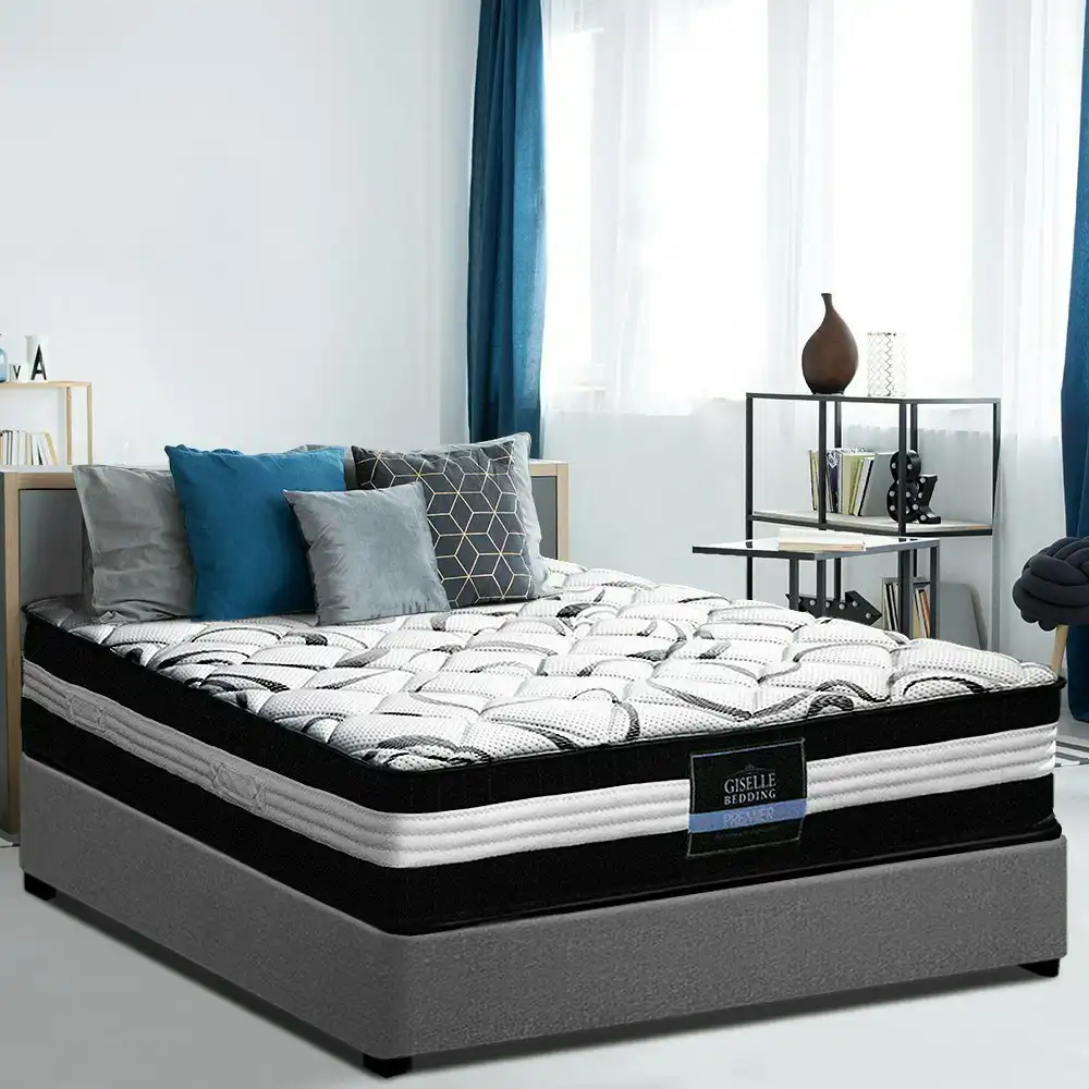 Giselle Bedding Mattress SINGLE Size Bed Euro Top Pocket Spring Firm Foam 30CM