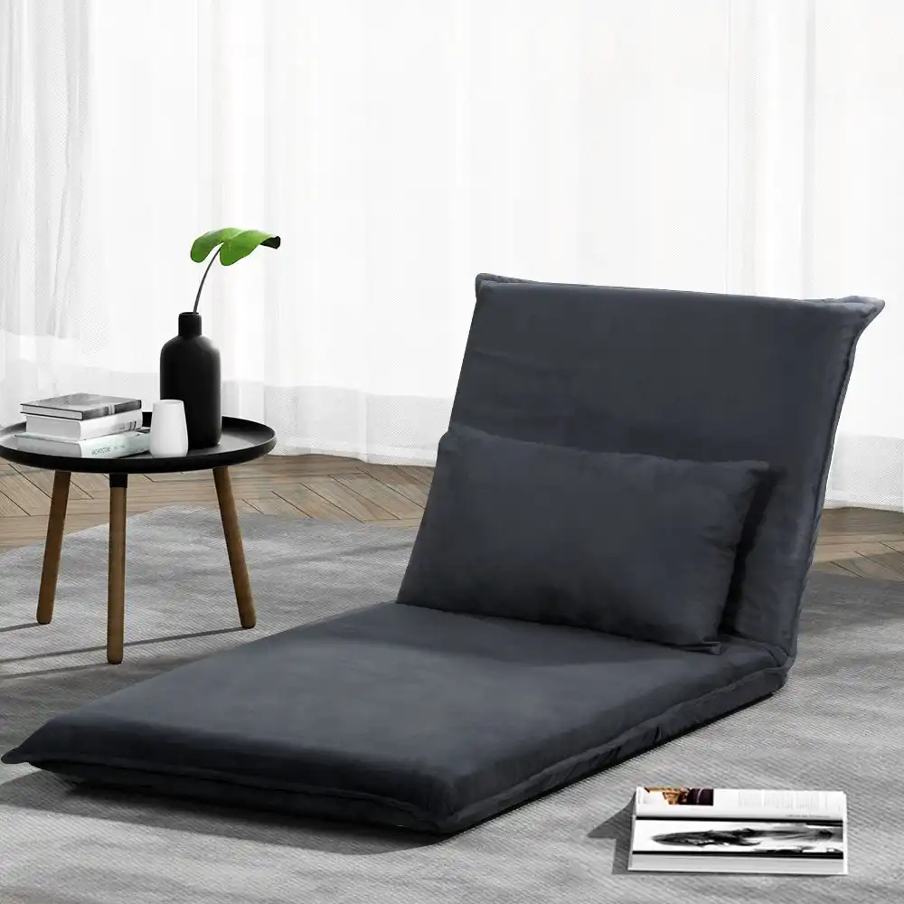 Artiss Lounge Sofa Bed Folding Lounge Sofa Couch Chair Cushion Charcoal