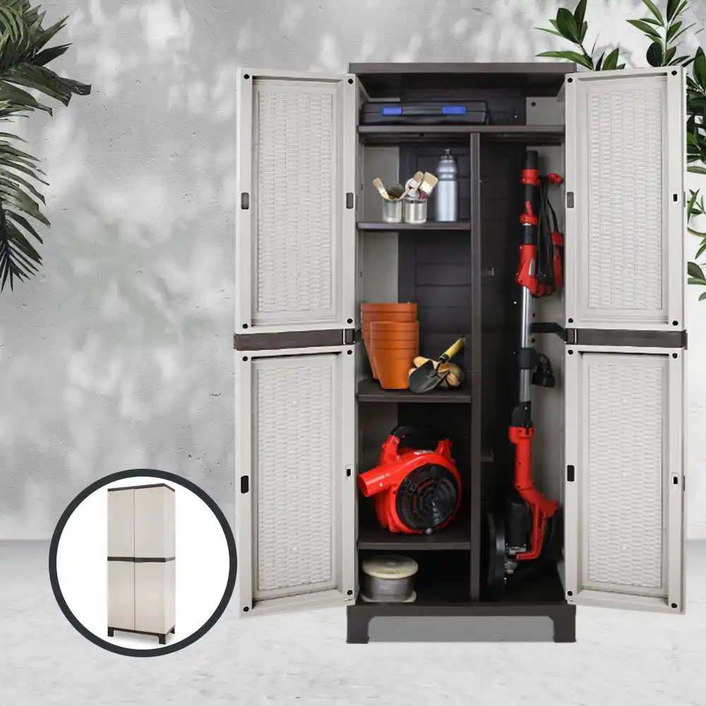 Gardeon Outdoor Storage Cabinet Box Garden Sheds Lockable Cupboard Tall Garage Adjustable