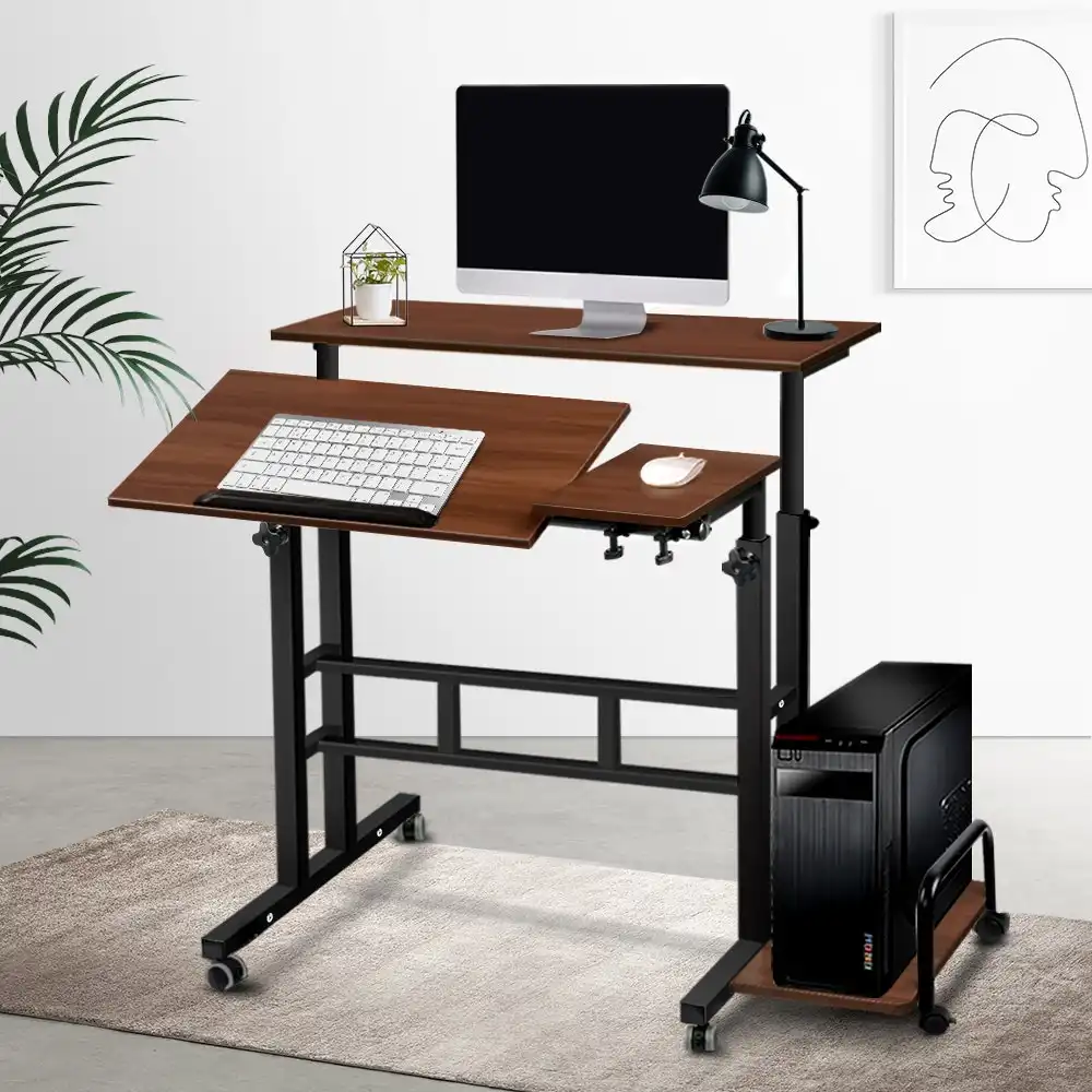 Artiss Laptop Desk Stand Height Adjustable Dark Wood