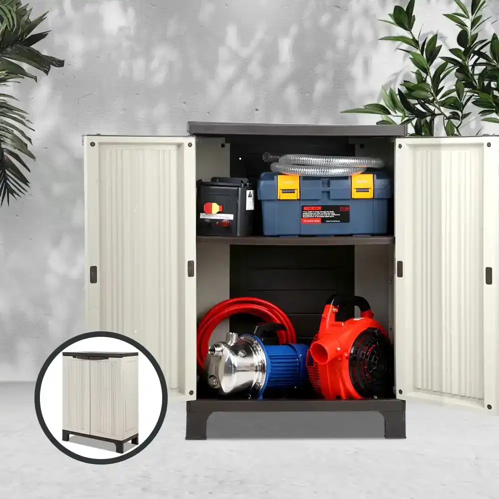 Gardeon Outdoor Storage Cabinet Box Garden Sheds Cupboard Garage Box Lockable Adjustable
